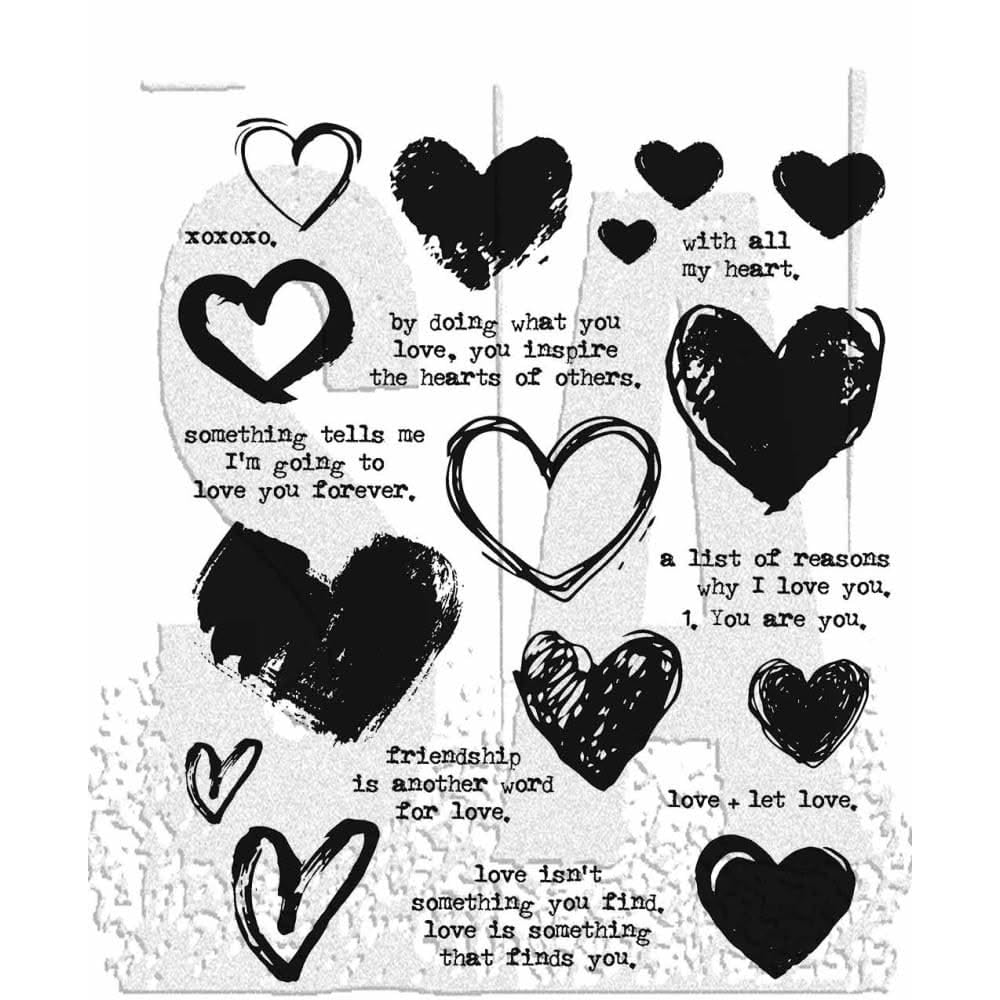 Art Gone Wild Tim Holtz Cling Rubber Stamps - Love Notes Cms477