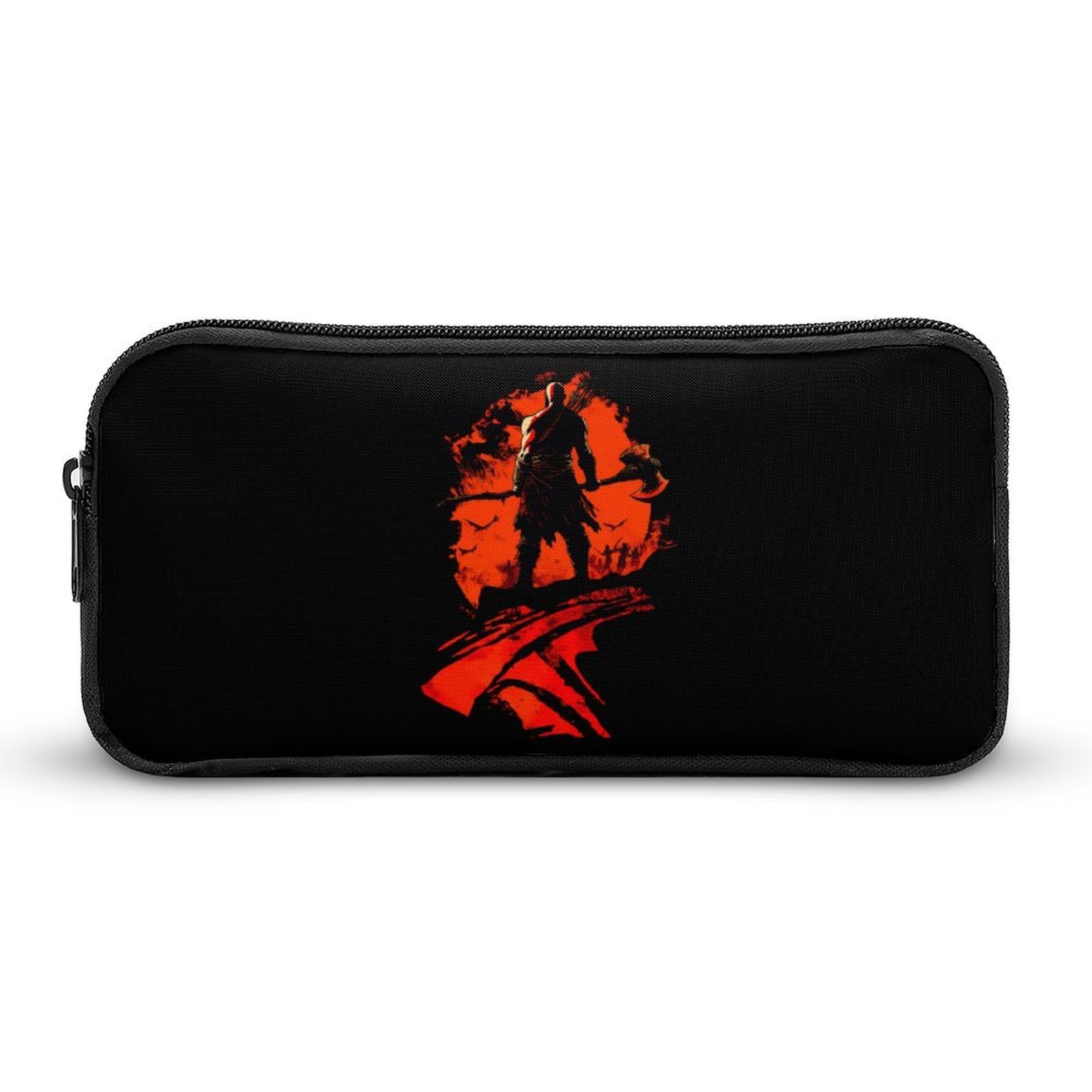 God of War Kratos Simple Pencil Case Big Capacity Pouch Box Travel Makeup Bag