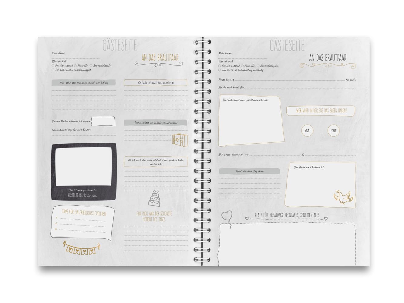 familiawedding black-Doodle- Design XXL Gästebuch zur Hochzeit: riesengroßes modernes schwarzes Hochzeitsgästebuch mit lustigen Fragen zum Ausfüllen (Hochzeitsgästebücher im XXL Format: A3)