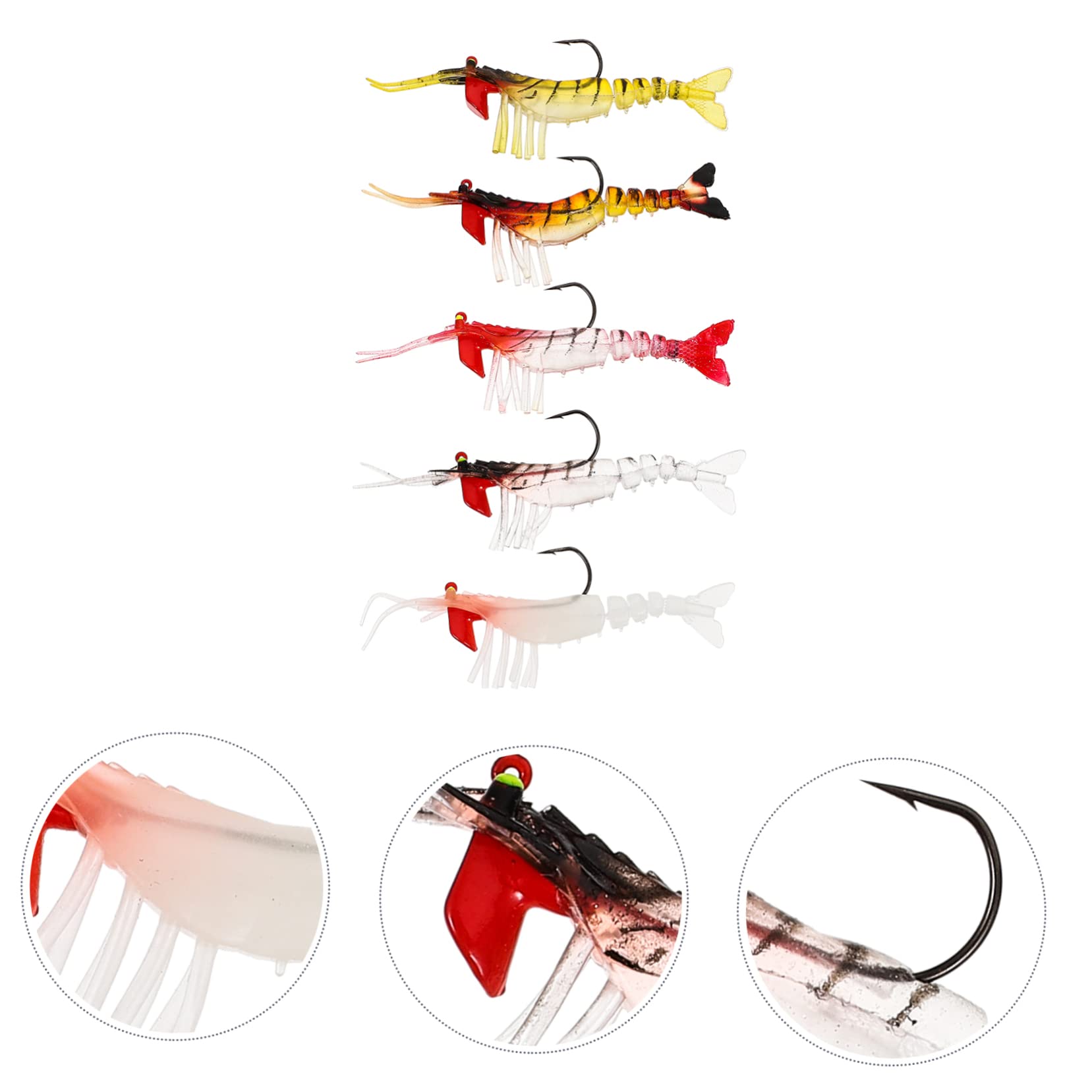 Mipcase Lot De 3 Leurres À Manivelle pour La Pêche Appâts Bioniques Outils De Pêche 5 Pièces X 3