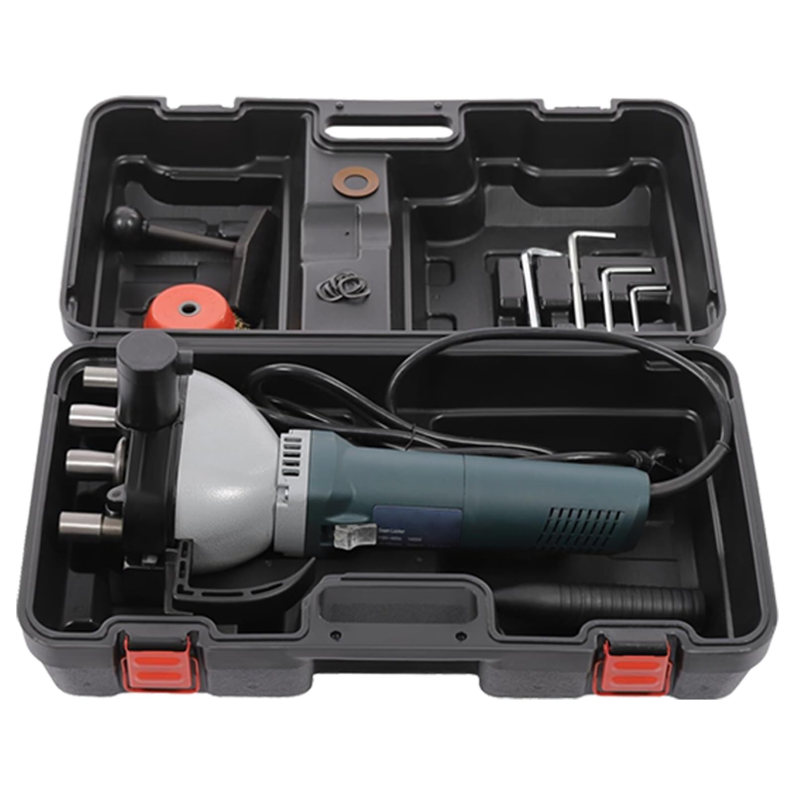 Máquina selladora de bordes de tuberías redondas y cuadradas, compactador de conductos de aire de 1400 W con caja de transporte, máquina prensadora de bordes de conductos eléctrica portátil(Thickness: