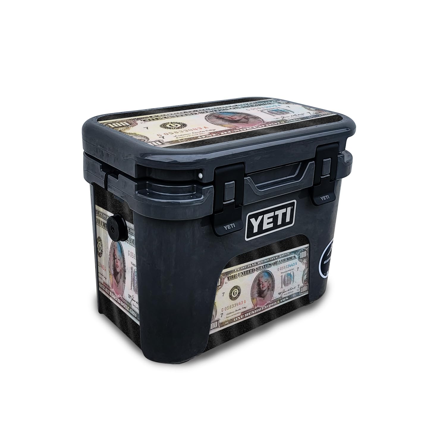 Glossy Glitter Skin Compatible with Yeti Roadie 15 Hard Cooler - Monroe Currency - Premium 3M Vinyl Protective Wrap Decal Cover - Easy to Apply | Crafted in The USA by MightySkins