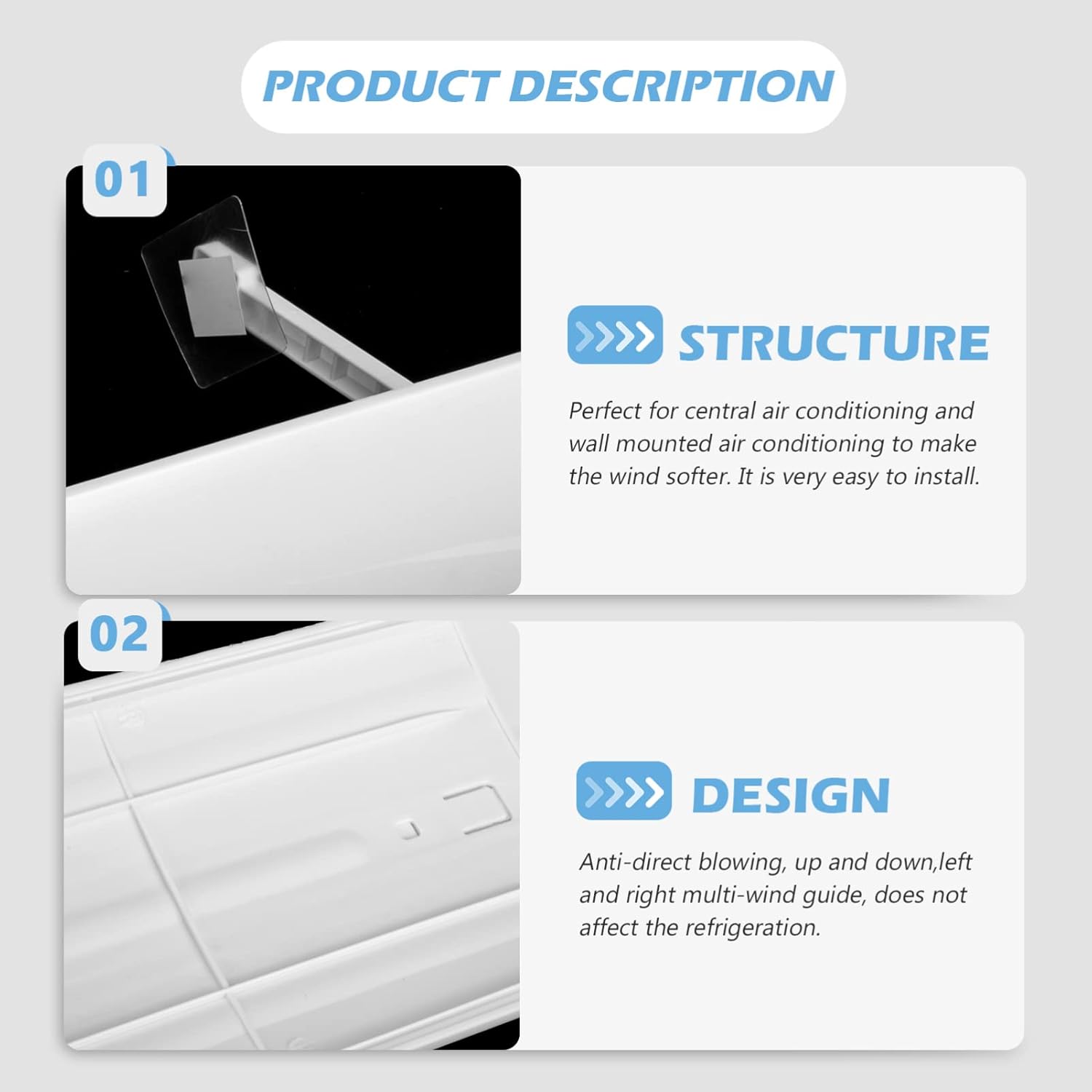 Air Conditioner Windshield Air Vent Air Conditioner Cover Home Accessory Convenient Conditioner Shield Air Deflector Home Supply Air Conditioning Panel White Windproof Infant PVC