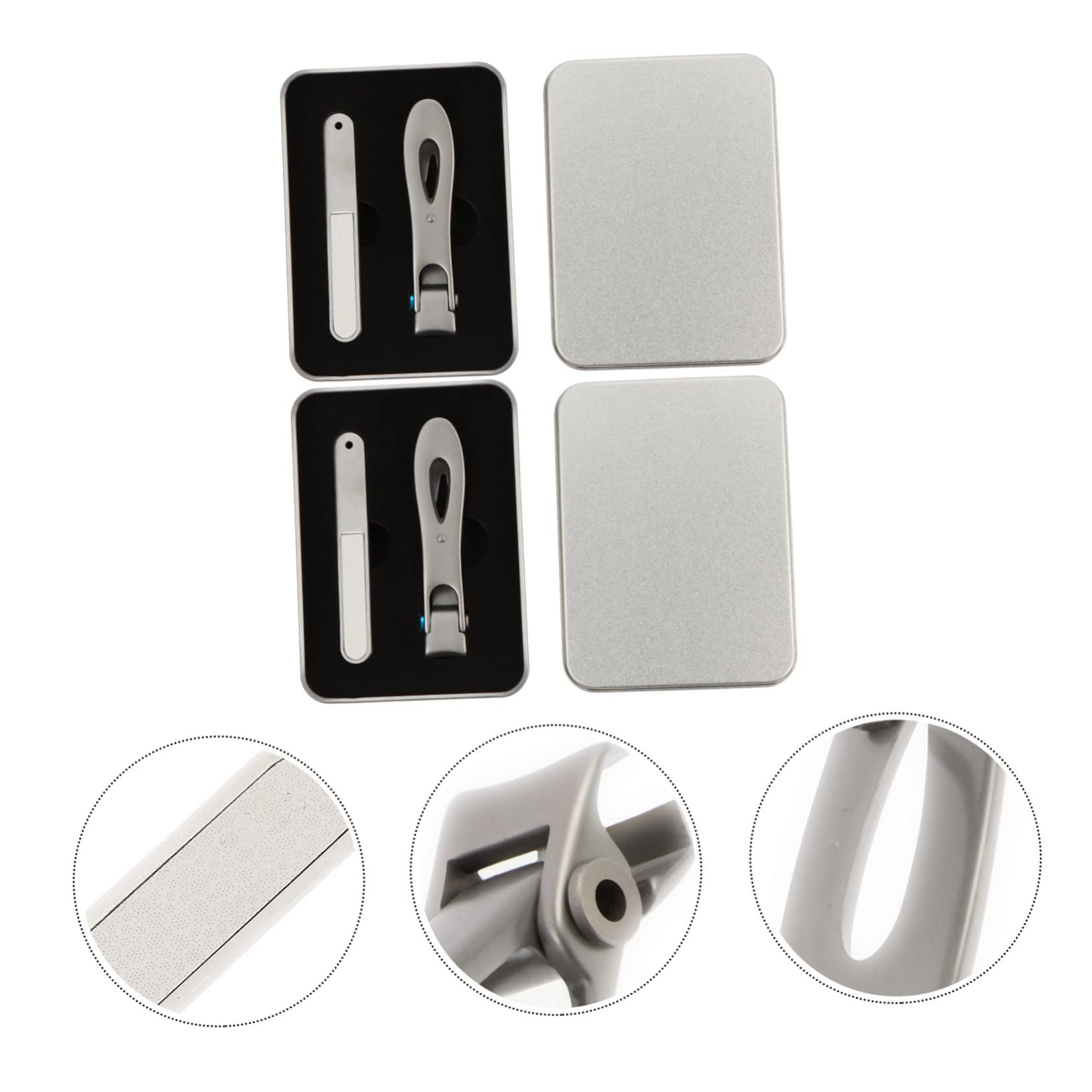 Set Tagliaunghie 2 Pezzi in Acciaio Inossidabile Argento