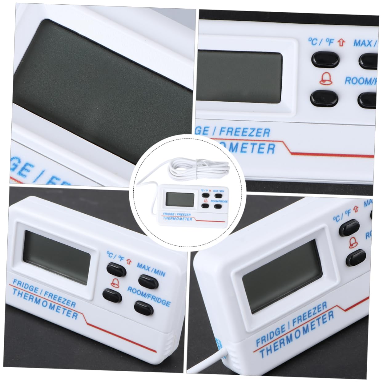 Amosfun 2 Pz termometro ed esterno termometro frigorifero termometro per frigorifero thermometer termometro termometro digitale allarme di alta e bassa temperatura bianca
