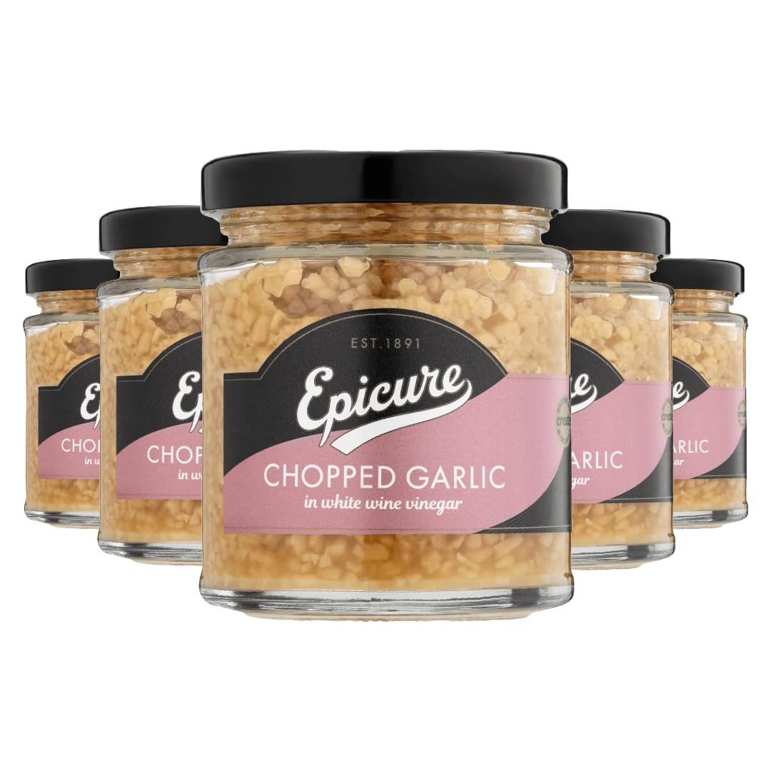 Epicure Chopped Garlic White Wine Vinegar, 180 g (Pack of 6)