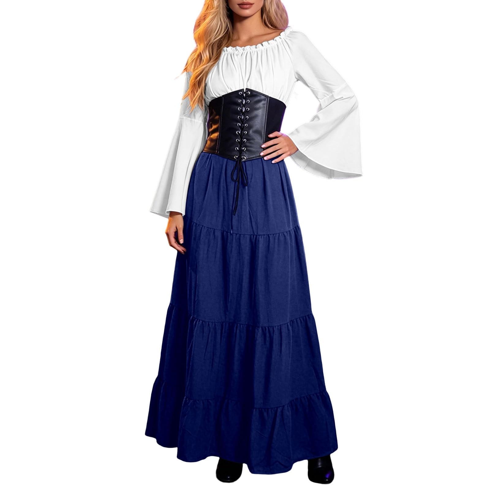 Elegante Vestido Halloween con Mangas abullonadas, Ideal para Disfraces Eventos Cosplay en 2024.