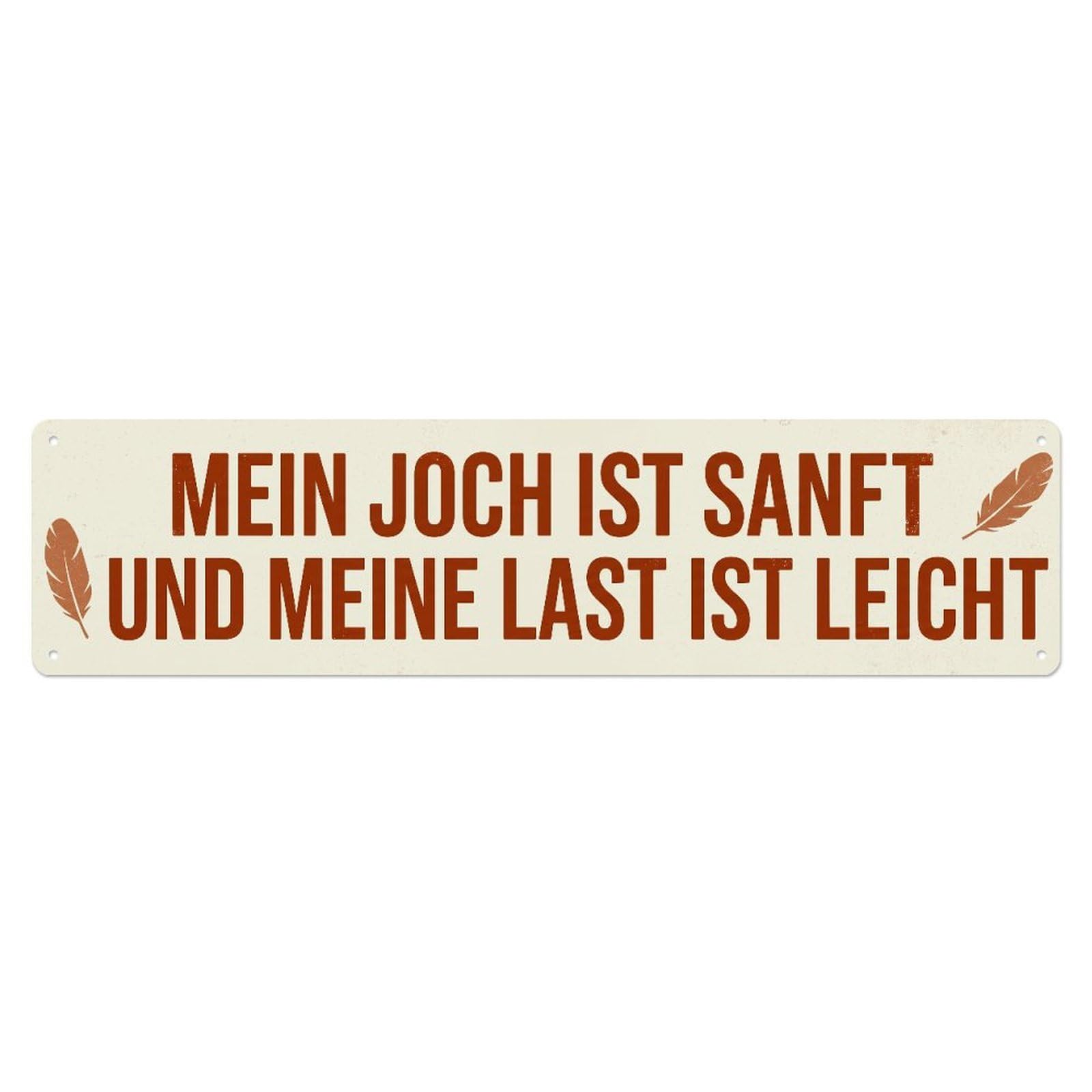 Fyrn Style Yoke Easy Burden Light Bible Verse Positive Metal Tin Sign