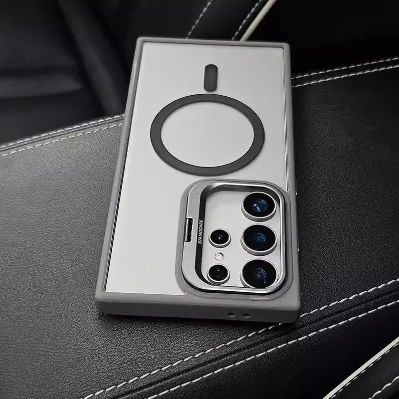 Compatible with S25/ S24/ S23 Plus Shockproof Camera Ring Stand Heavy Duty Clear Camera Lens Protector Phone Case (Blue,for S25 Ultra)