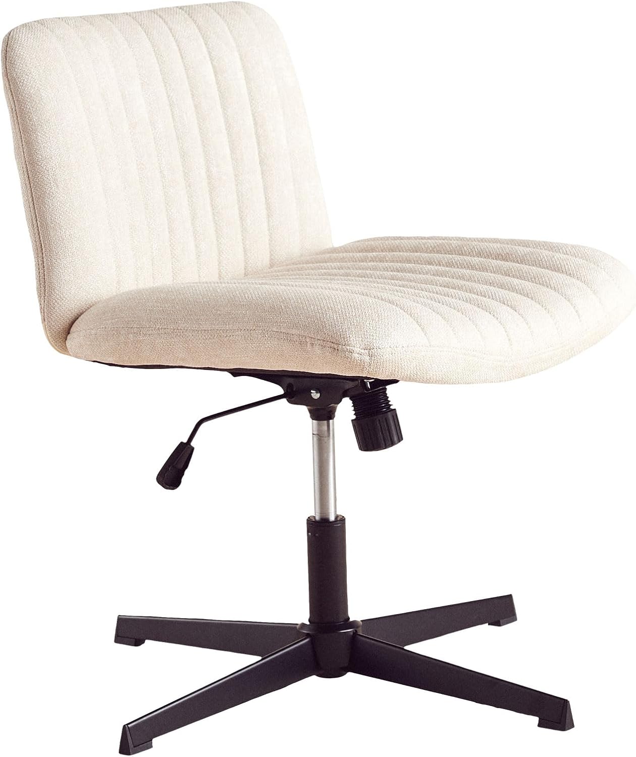 SEPNINE Linen Armless Office Chair,CrossLegged Desk Chair,Ergonomic