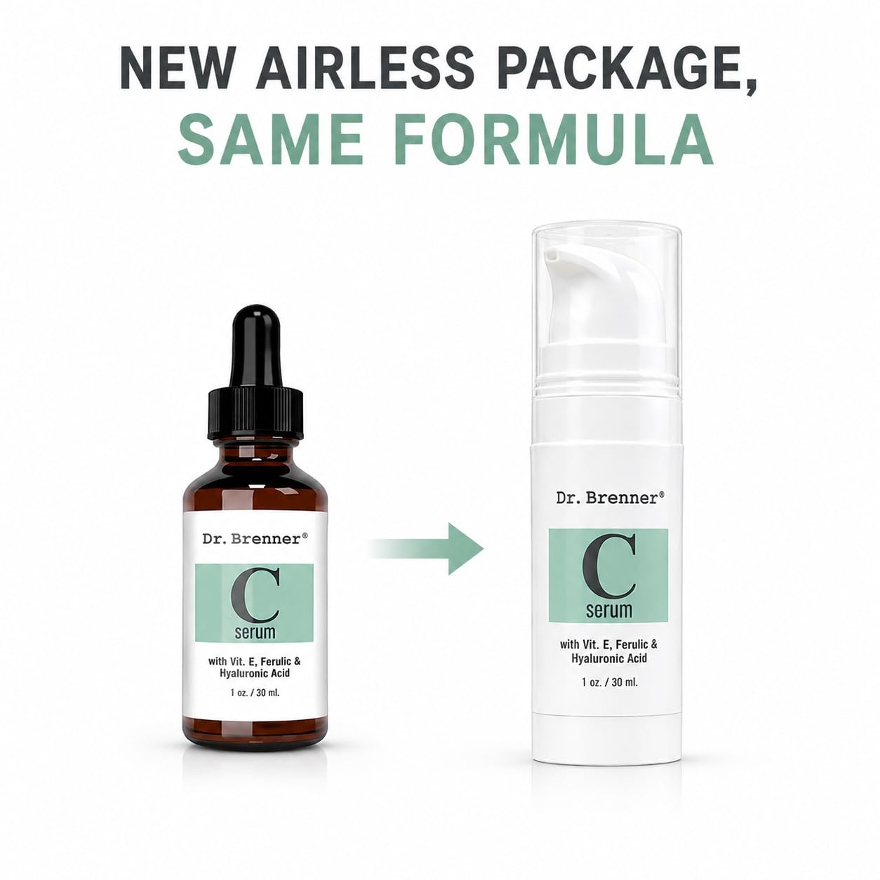 Serum witaminy C 20% czysty kwas L-askorbinowy, kwas ferulowy, witamina E i kwas hialuronowy do twarzy i oczu, 30 ml od dr Brenner