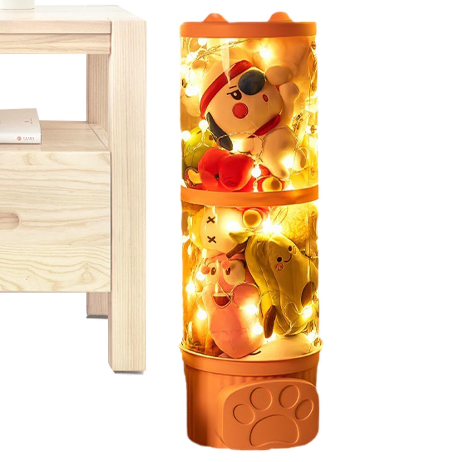 Tube de rangement lumineux empilable pour animaux en peluche épais