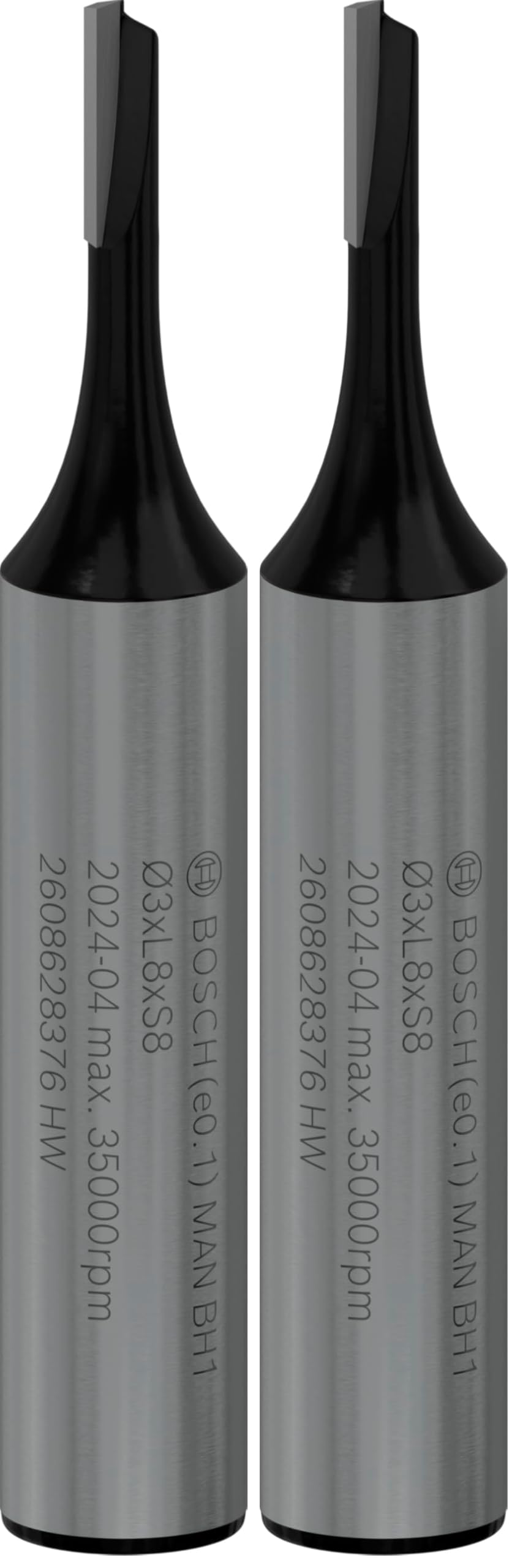 Bosch Professional Nutfräser Standard for Wood (für Holz, Ø 3 mm, Arbeitslänge 8 mm, Zubehör Handfräse) (Packung mit 2)