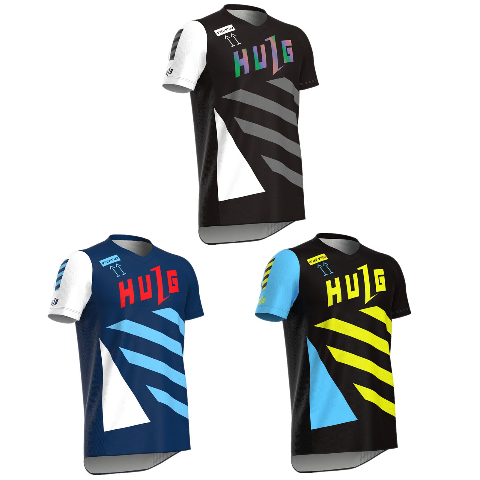 Maillot VTT à Manches Courtes pour Hommes, Maillot De Descente, Vêtements De Vélo pour Hommes Vêtements De Cyclisme/Motocross Chemise De Vélo De Montagne VTT BMX