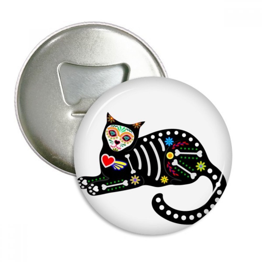 Aimants pour réfrigérateur chat noir et décapsuleur rond pour ranger vos notes