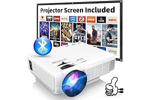 Mini Projector with Bluetooth and Included Projection Screen