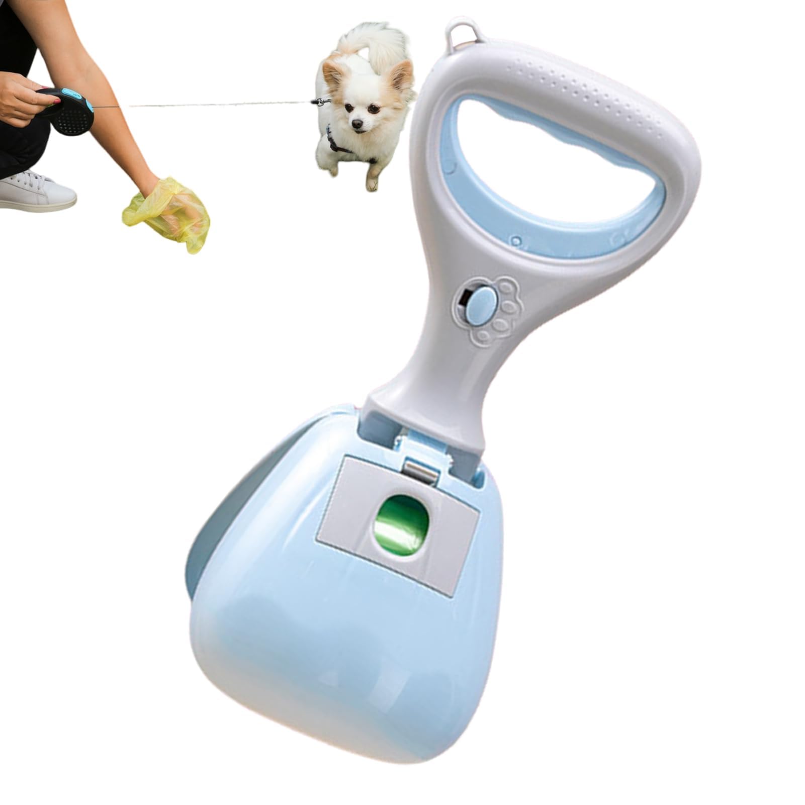 Pala para Arena de Gatos, Recogedor de Arena for Gatos con Bolsa Almacenamiento incorporada y Pala Mango ergonómico for Paseos Diarios