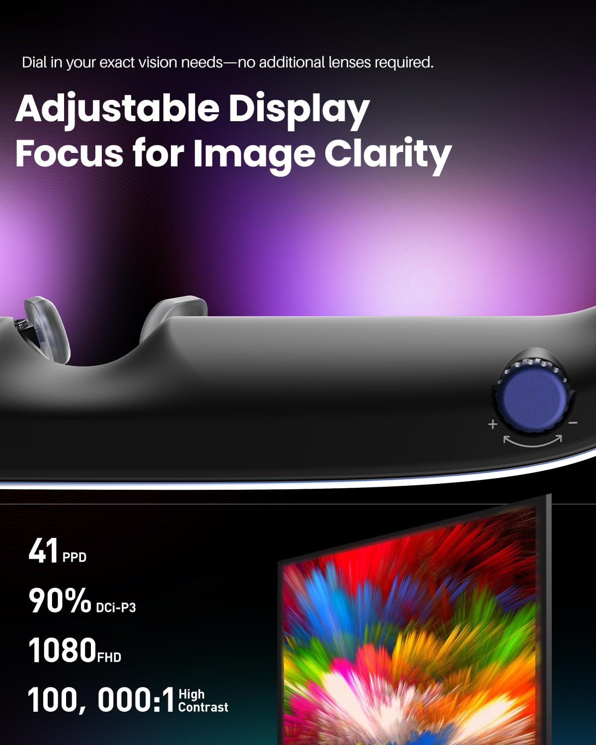TOZO VIZO V1 AR Gafas, Pantalla de 1800 nits, Altavoces estéreo, Pantalla Virtual de 118”, Modes 2D/3D, Cine y Juegos, Compatibles con iPhone, Android, PC y más,Azul Añil