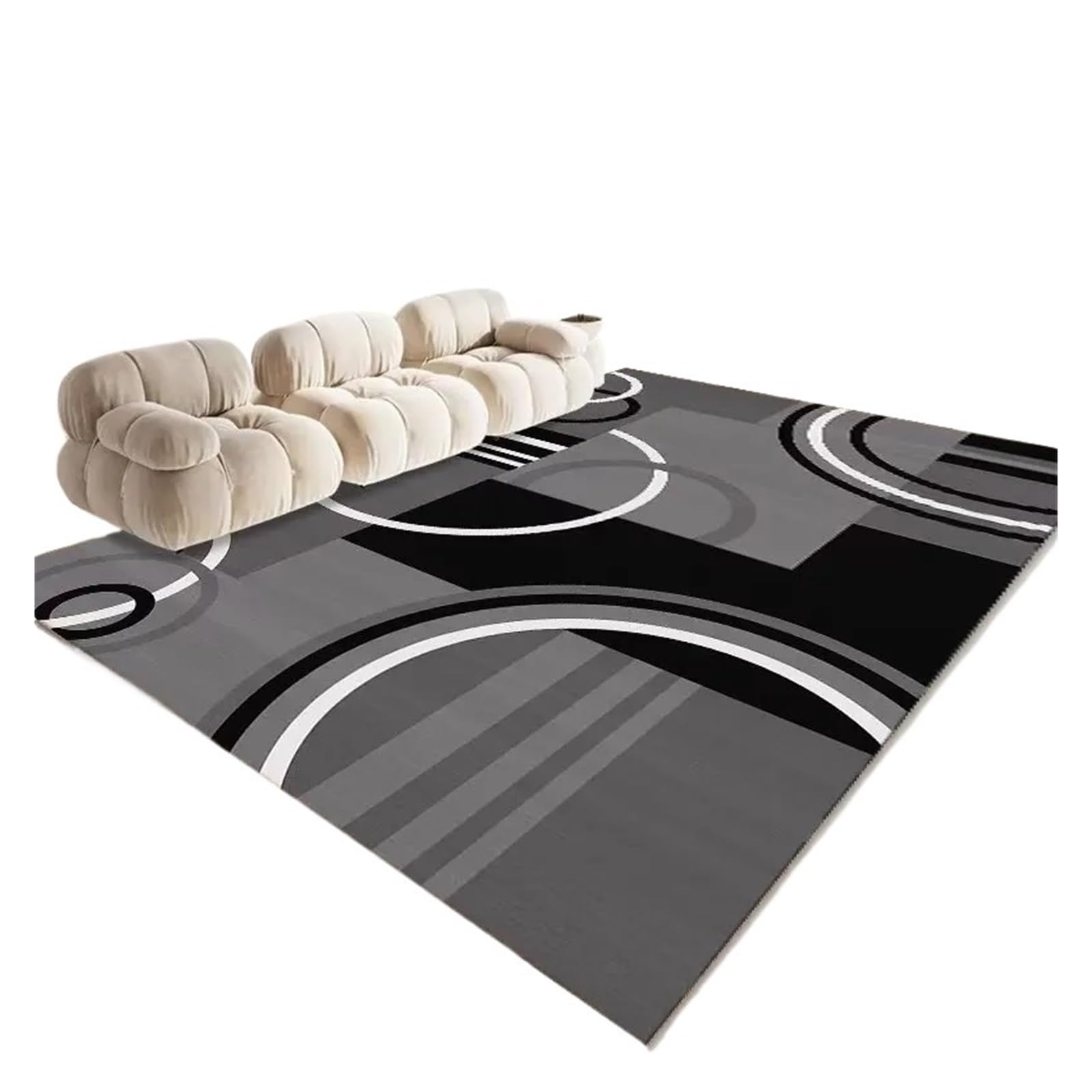 Tapis géométrique pour grand salon chambre lavable 80x160cm