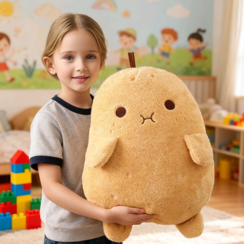 Ytterbium Cute Potato Plush Toy - Soft Stuffed Potato Pillow, Kawaii Potato Doll for Kids, Bedroom & Sofa Decor, for Girls (20.8inches)