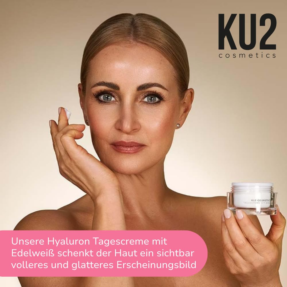 KU2 Cosmetics Tages- & Nachtcreme Set – Hyaluron Tagescreme & Retinol Nachtcreme – Feuchtigkeitsspendende Gesichtspflege & Anti Aging Pflege – Für glattere, straffere Haut, je 50 ml