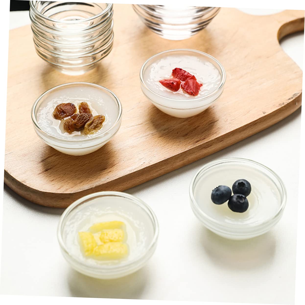 UPKOCH 6stücke Stapelbare Glas-servierschalen Runde Durchsichtige Glasschalen für Desserts Salate Obst und Mehr Langlebig und Sicher für Zuhause und Gastronomie
