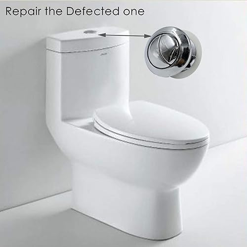 Miniatura 4 de Botón del tanque del inodoro Botón de inodoro con doble pulsador de botón de descarga de repuesto con diámetro de rosca (1.496 in1.5 pulgadas)