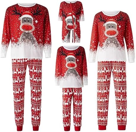 Manooby Family Christmas Pajamas Matching Sets,Couple Reindeer Xmas PJs Set,Man Woman Children Baby Holiday Sleepwear Sets 3 61tF++qpvoL. AC