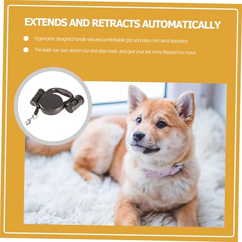 Miniatura 2 de Correa retráctil multifuncional para perro con linterna LED, cuerda de tracción telescópica larga para entrenamiento de mascotas, incluye bolsas de