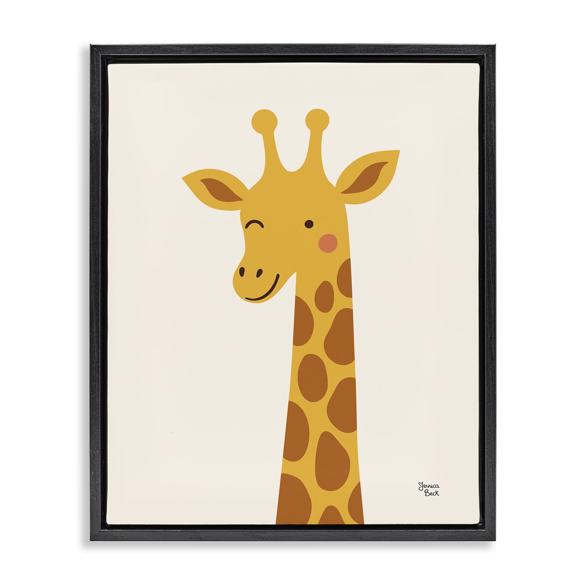 Stupell Industries 'Winky Giraffe Portrait'| Floating Frame Canvas Art