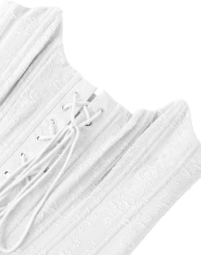 Remidoo Corset Tops for Women Strapless Lace Up Overbust Corset Bustier Sexy Night Out Crop Tank Top - Image 3
