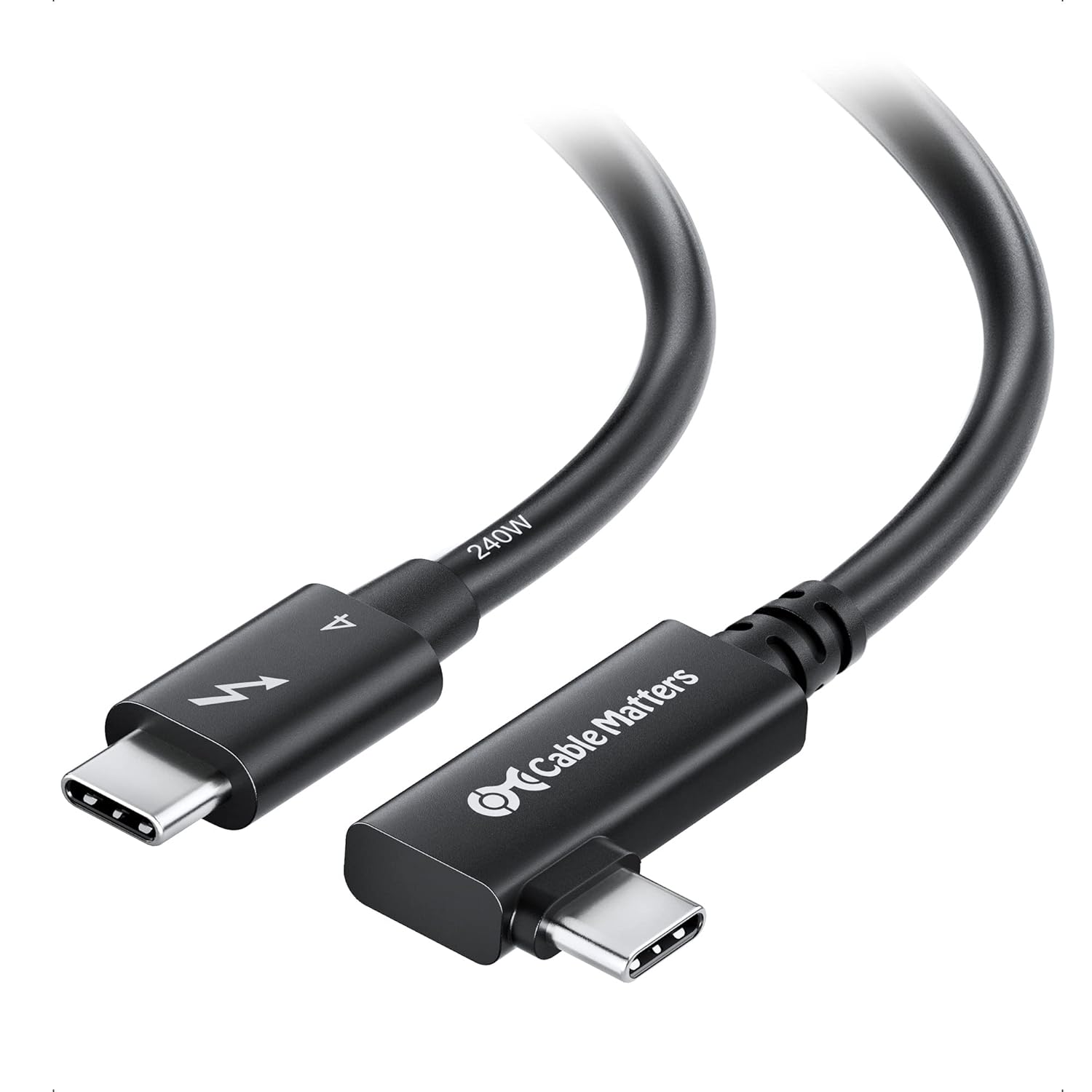 Cable Matters [Cable Thunderbolt 4 de ángulo recto certificado Intel de