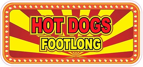 Hotdogs Footlong Concession Restaurante Food Truck Adhesivo de vinilo troquelado de 8 pulgadas