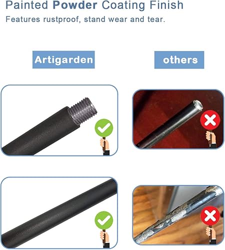 Miniatura 7 de Ganchos de pastor para exteriores de 92 pulgadas con base de 5 puntas (2 paquetes), soporte ajustable y resistente para colgar en el jardín, para