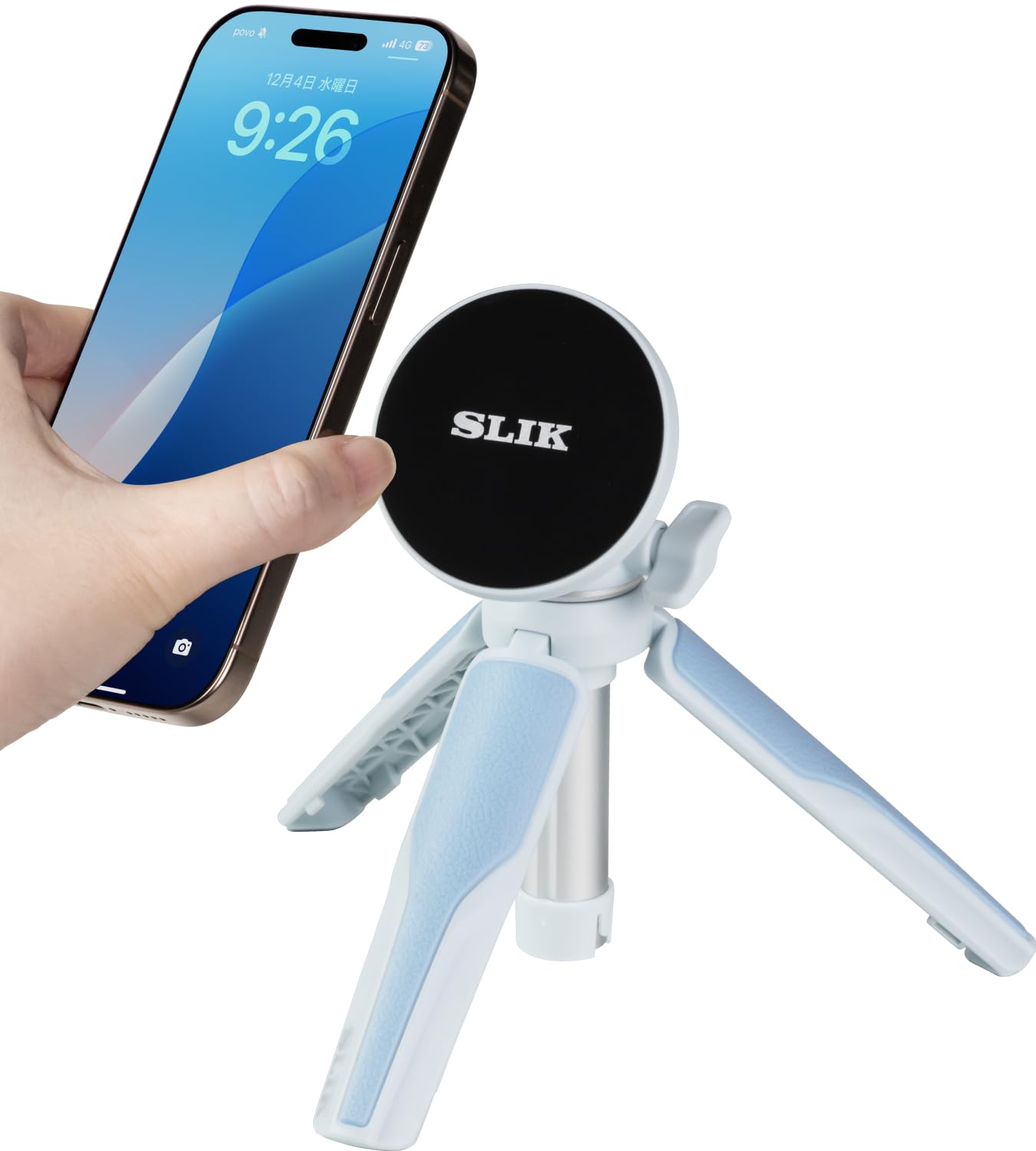 Amazon | スリック スマホ三脚 マグネポッド ブルー Magsafe対応