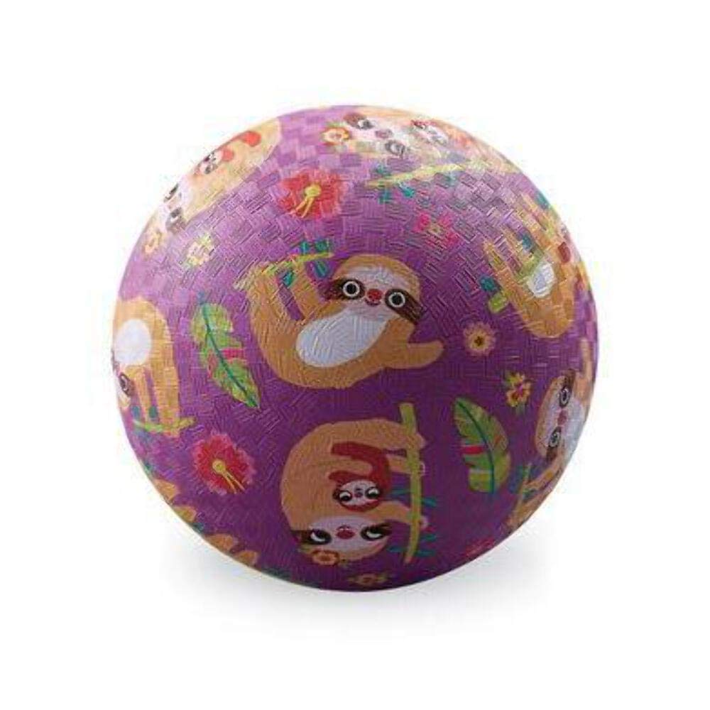Crocodile Creek - Sloth - Rubber Playground Ball, 5", for Kids Ages 3 & Up