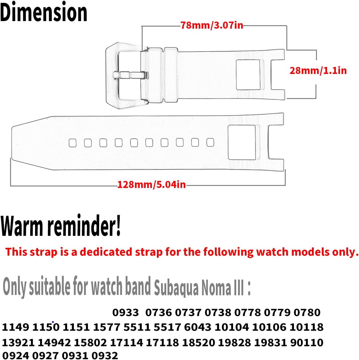 Rubber Watch Band Compatible for Invicta Subaqua Noma III 0736 0737 0738 0778 0779 0780 0924 0927 Silicone Strap Replacement for men and women wirst watchband
