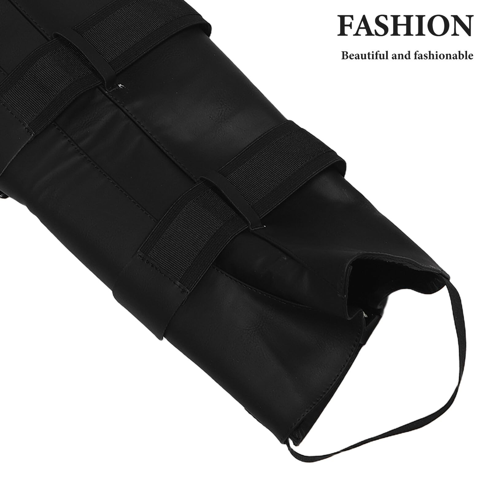 TEHAUX Cubrebotas Renacentistas Ajustables Negras 40cm, 2 Piezas