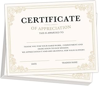 25 PCS Certificate of Appreciation, Employee Staff Appreciation, Thank You Gifts for Coworkers Team Teachers Volunteers,Certificates of Recognition,8x10 Inch
