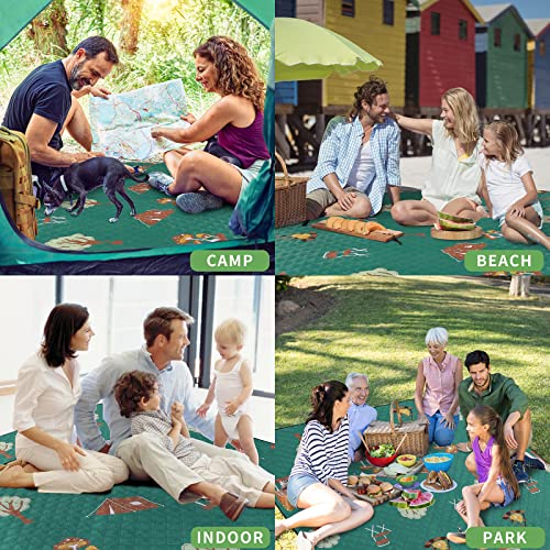 Gropki Outdoor Multifunctional Foldable Picnic Blanket is Suitable for Camping barbecues, Grass Parties and Folding Tents, Size 80\"x 80\" 1PCS.(Camping) - Thumbnail 6