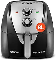 Fritadeira Sem Óleo Air Fryer 8L, Mondial, Preto/Inox, 1900W, 110V - AFN-80-BI