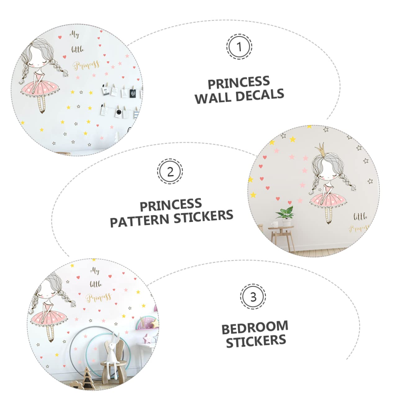 Hohopeti 3piezas Pegatinas De Coronas Infantiles Para Paredes Decoración Divertida Para Habitaciones De Guarderías y Kindergarten Para Superficies Lisas Estilo Amigable y Atractivo