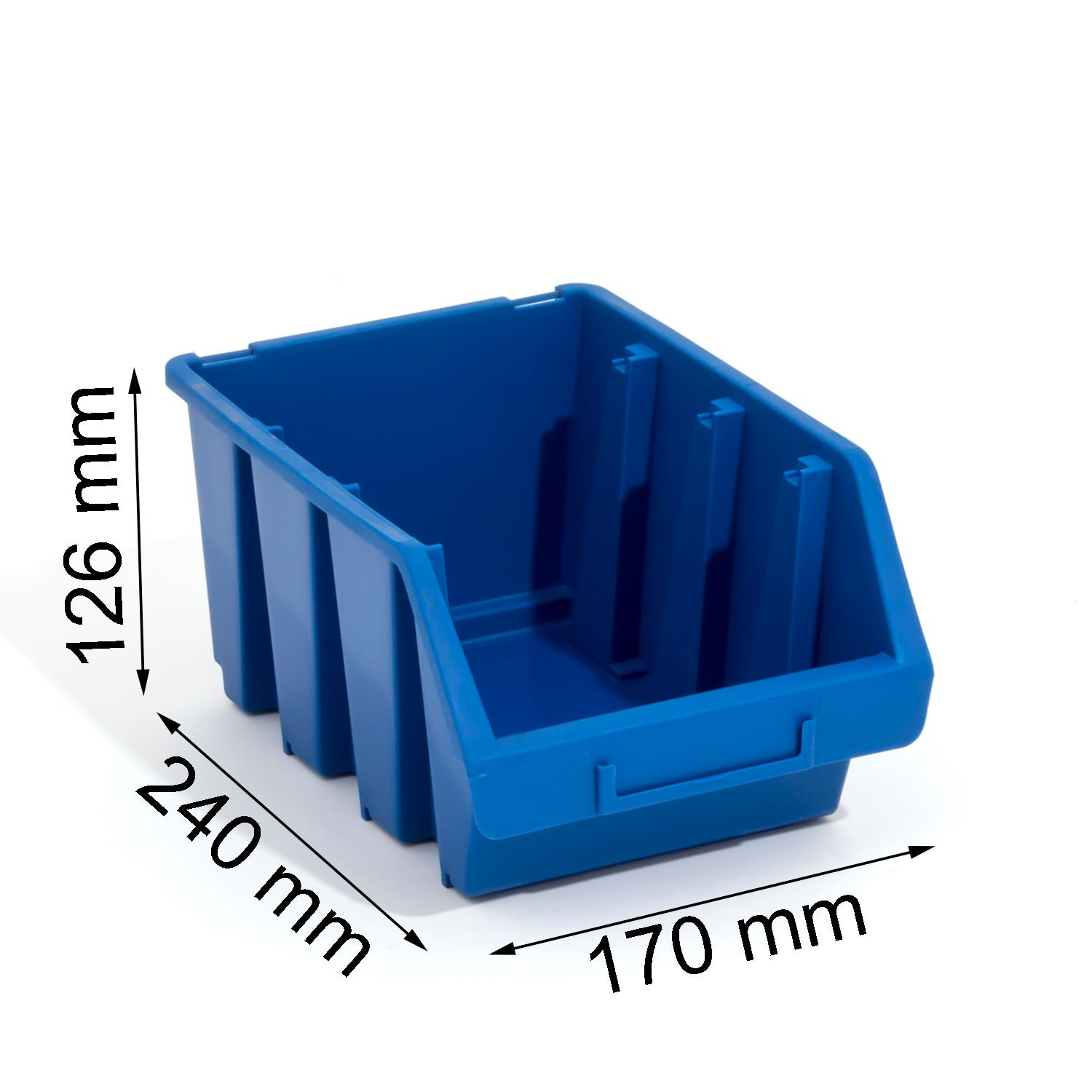 Lot de 10 boites de rangement bacs a bec en bleu ERGO-Box taille 3