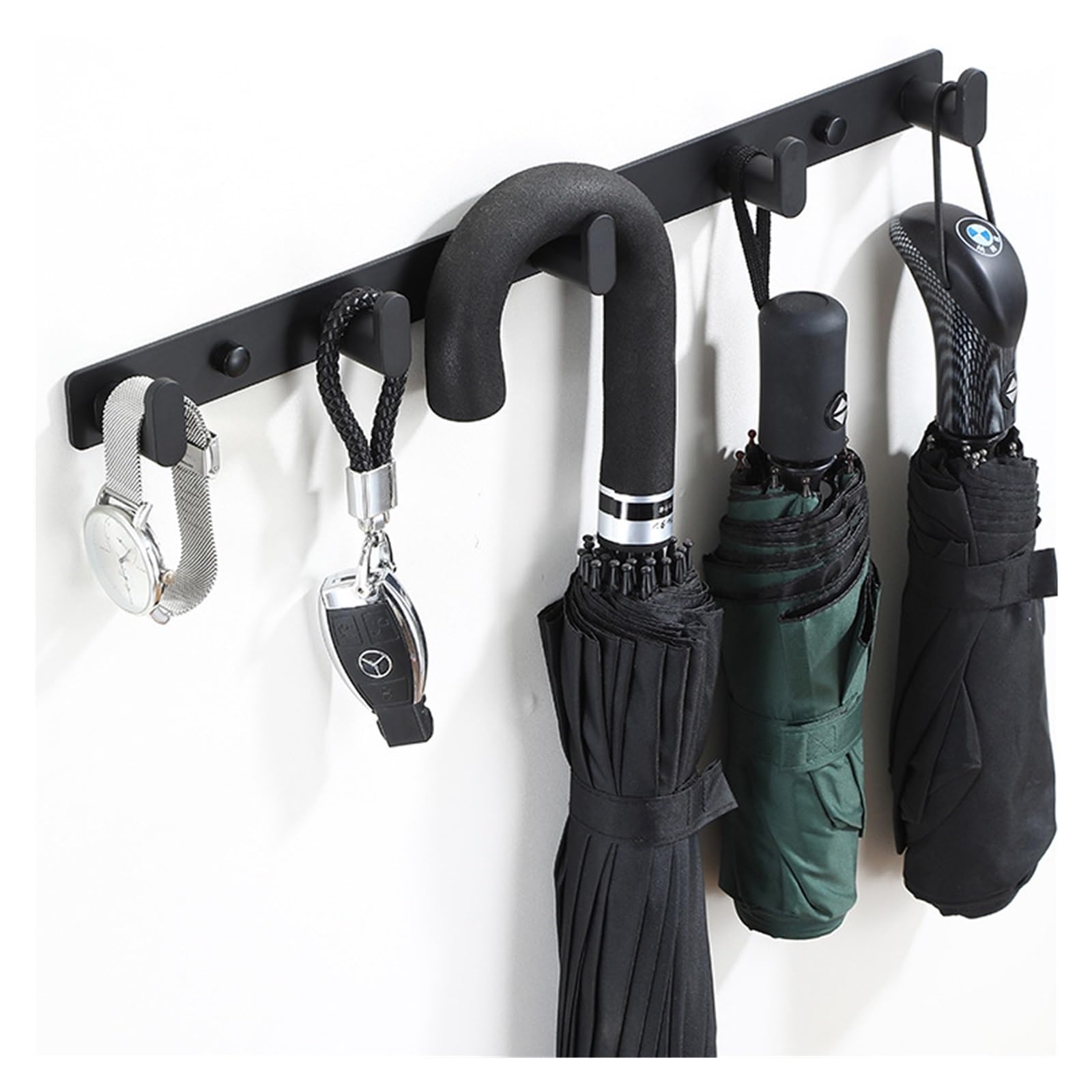 Garderobenständer, Wandhaken, Badezimmer-Wandhaken(Black 3 Hooks)