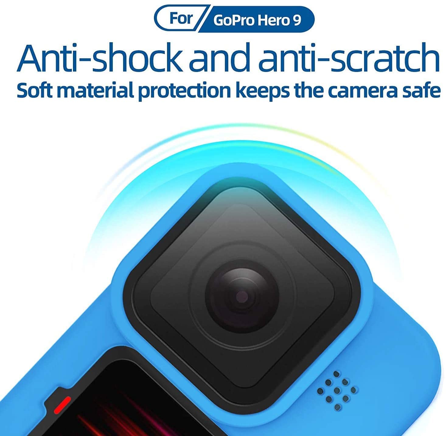 BKN Silicon Protective Housing Case for GoPro Hero 10 Hero 9 Black Sleeve Housing Frame with Lens Cover Accessories (Matt Blue) 2