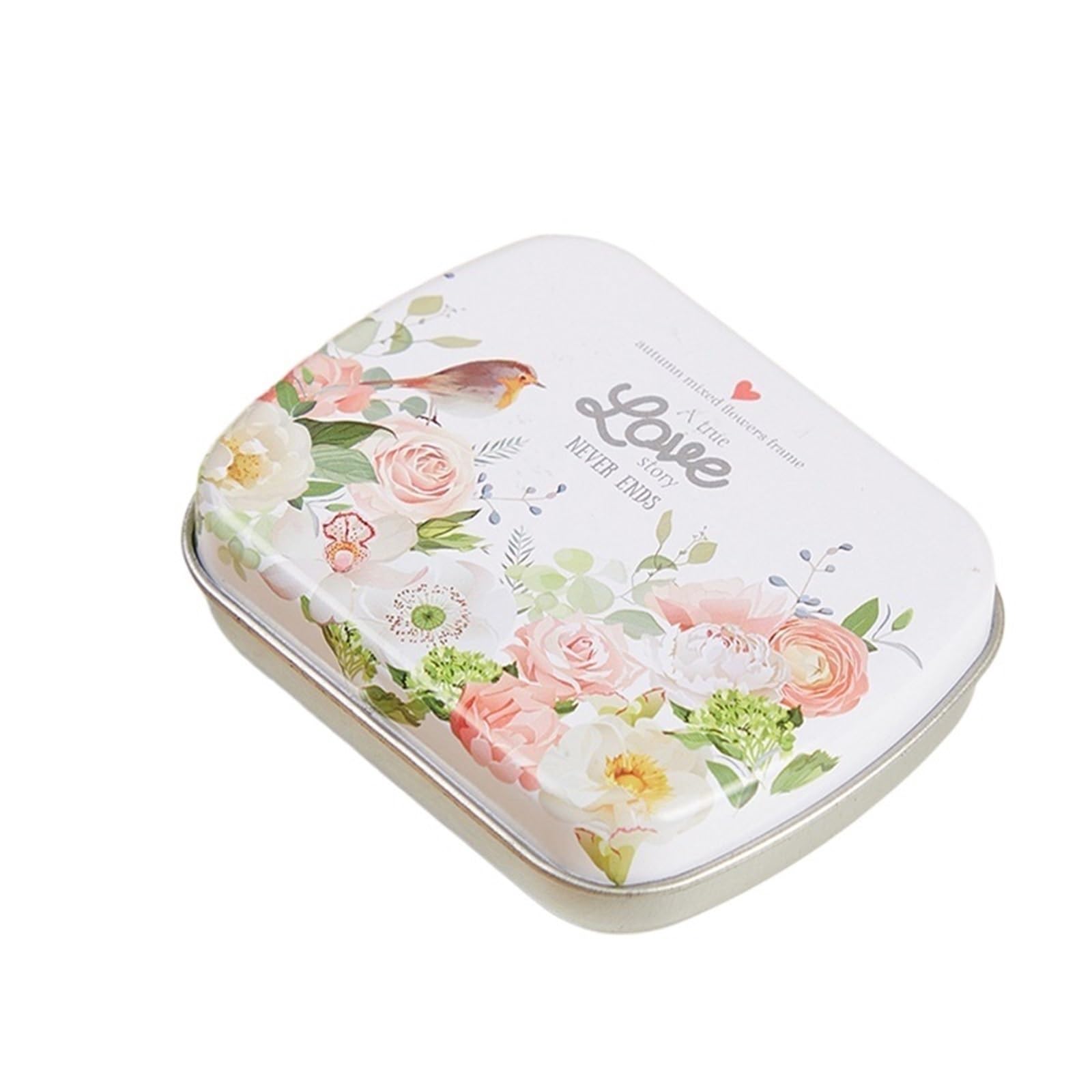 LuoAXINN Metal Tins with Lids Mini Tin Box Metal Hinged Empty Tins With Lid Portable Rectangular Small Storage Container Candy Pill Cases For Home Organizer(Color 3)