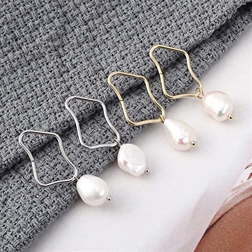 Boucles d'oreilles carrées plaquées or 14K chic en perles - 2