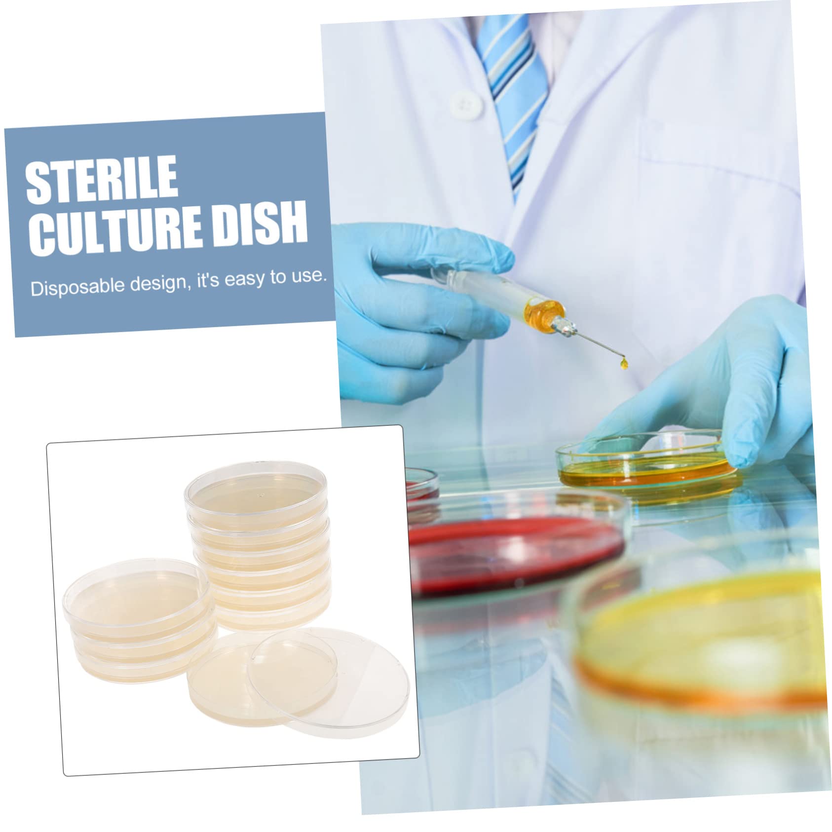 Zerodeko Set Da 10 Piastre Di Petri Agar Pre-versate 9 Cm, Piastre Di Agar Nutritivo Per Esperimenti Scientifici, Forniture Di Laboratorio Per Progetti Educativi e Analisi Microbiologiche