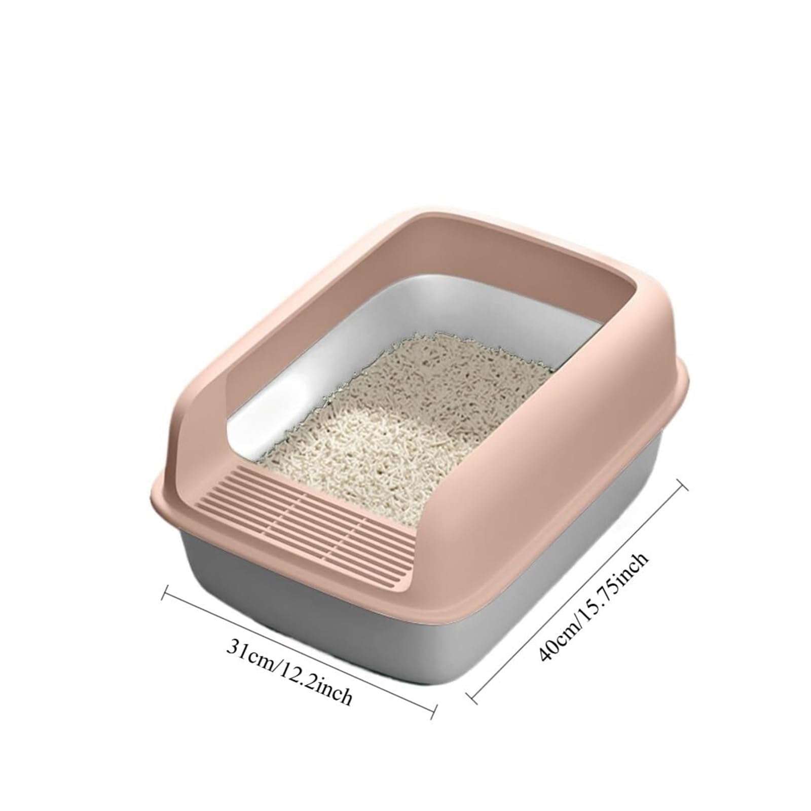 autopulente Lettiera for gatti grande staccabile con lato alto, antispruzzo, toilette for gatti, vassoio for gattini, facile da pulire, for interni grande(Roze)