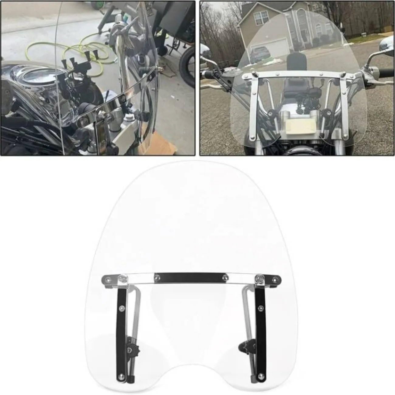 Arabrezza E Deflettori Per Moto Parabrezza Moto Universale(Clear)
